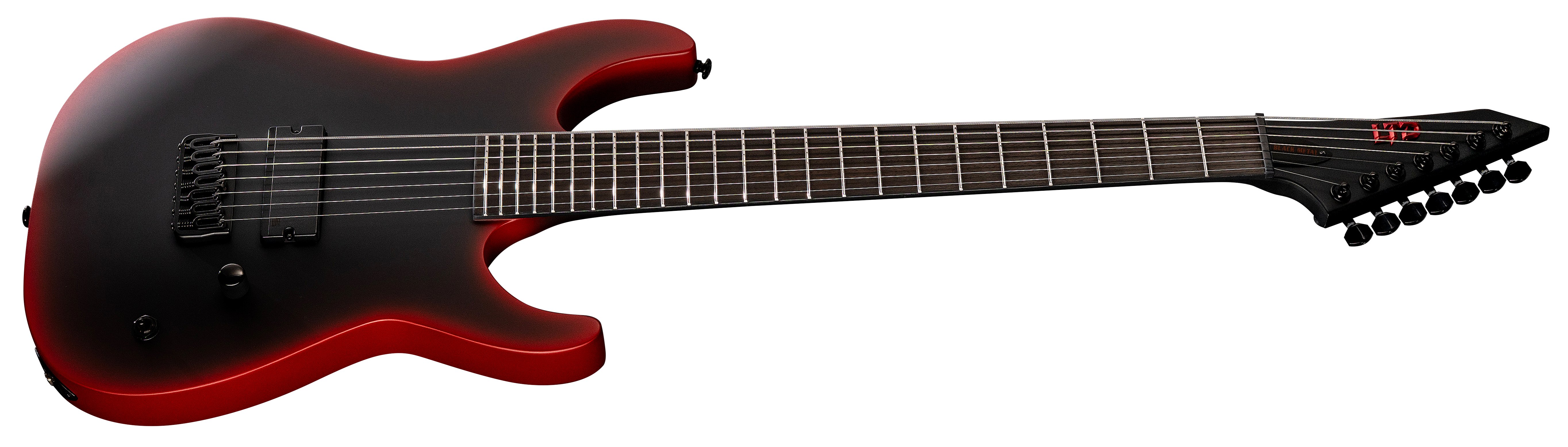 M-7B Black Metal II Black Redburst Satin Baritone E-Gitarre